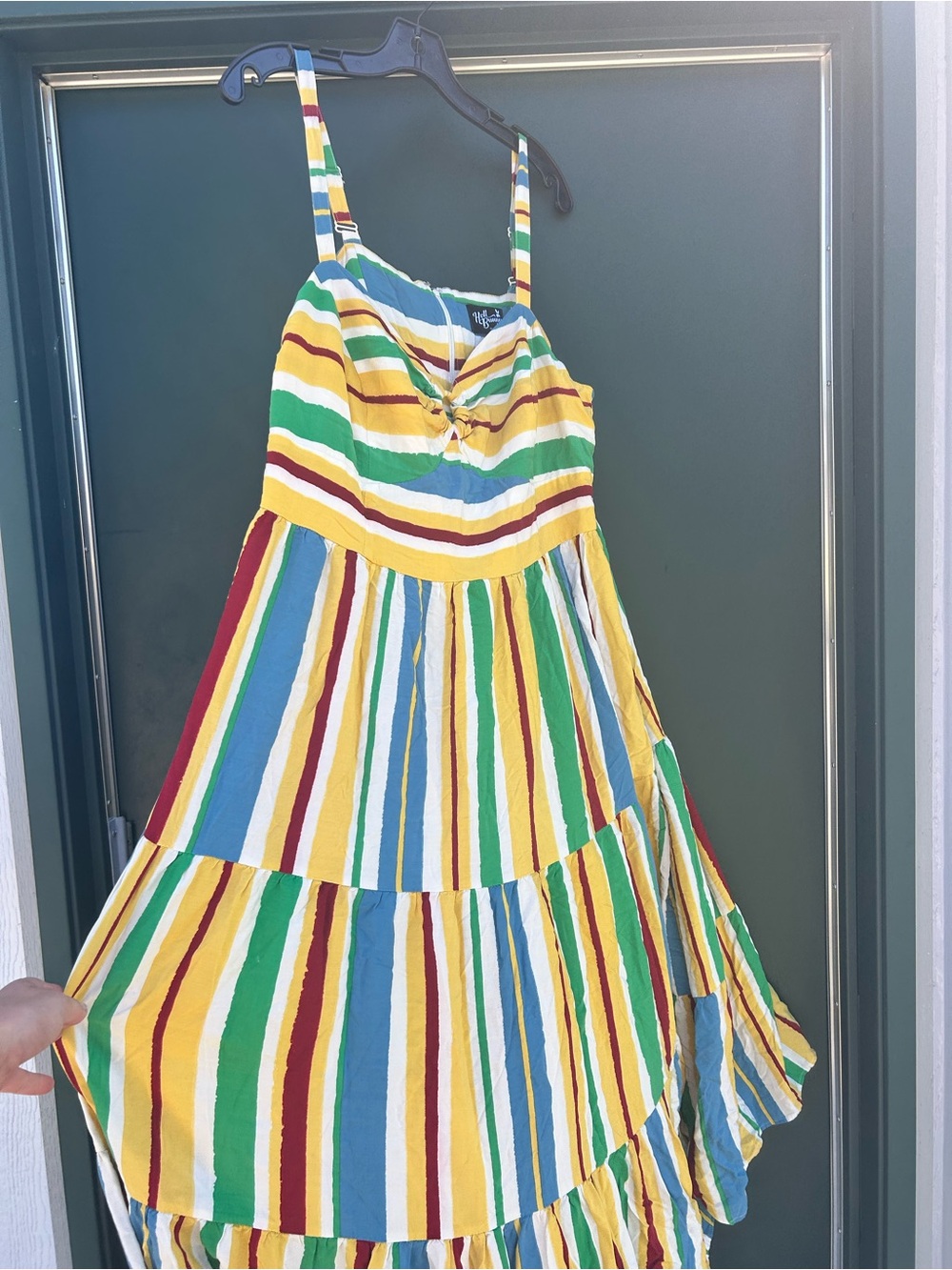 Hell Bunny Multicolor Striped Sundress in Blue, Green, Yellow & Red - Picture 3 of 13